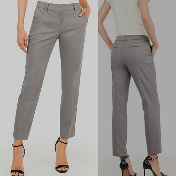 Express Columnist Ankle Mid Rise Pants Gray Size 8 - Picture 1 of 5